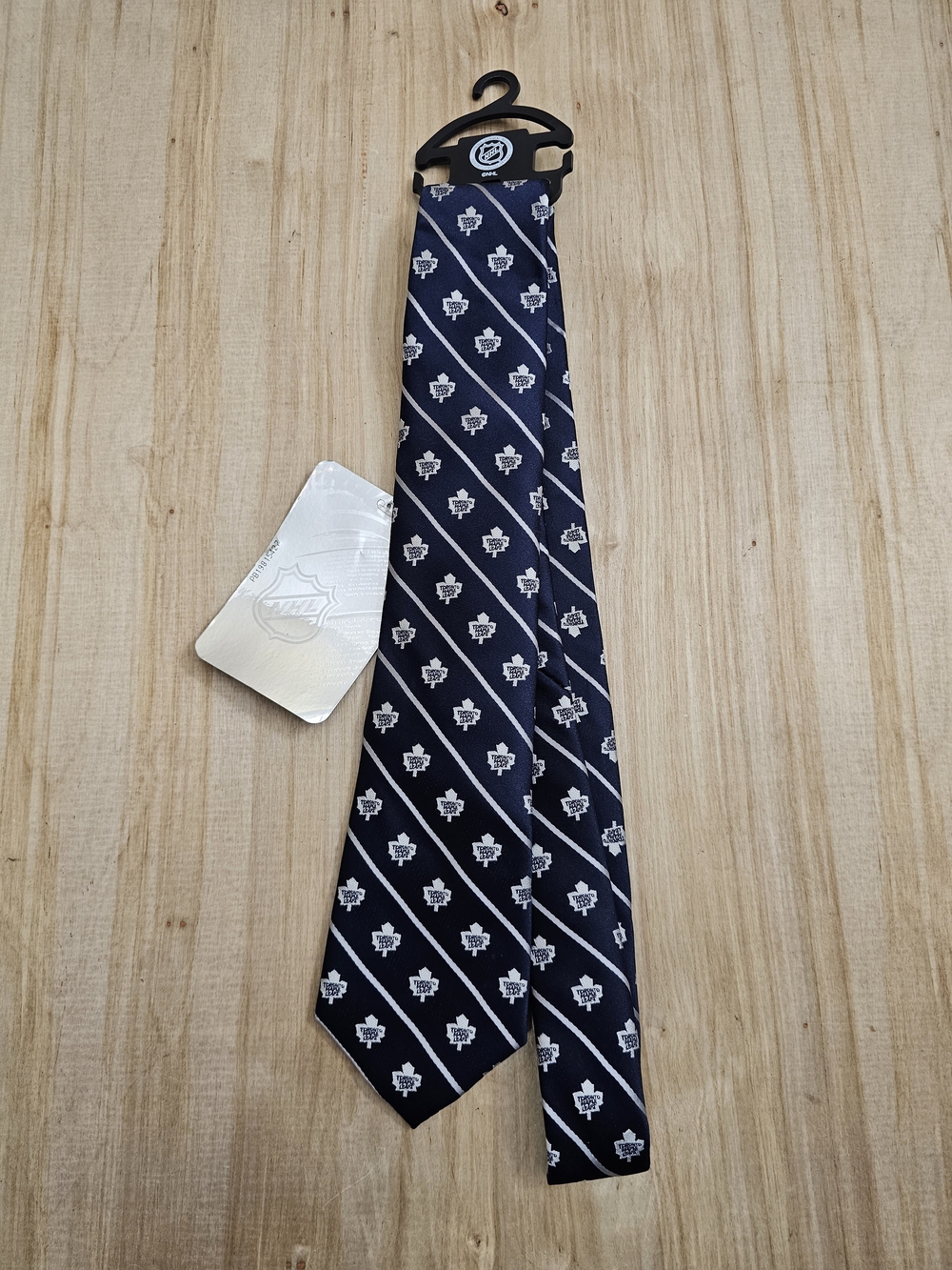 NHL Navy and White Toronto Maple Leafs Patterned Tie - Men's Accessory